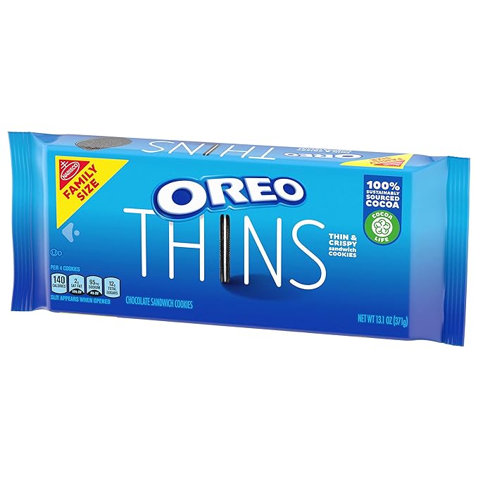 OREO Thins Chocolate Sandwich Cookies, Family Size, 12 - 13.1 oz Packs