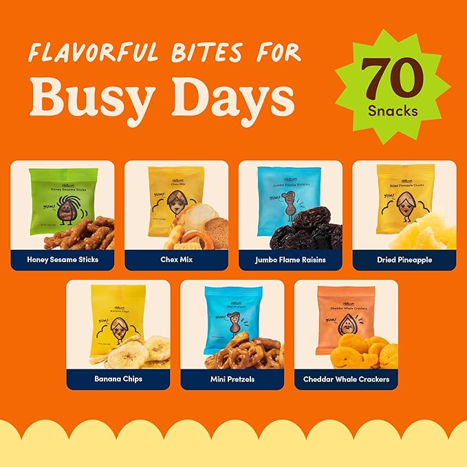 Nuts.com Office Bulk Nut-Free Box - 70 Count Assorted Variety Pack with Pretzels, Cheddar Whales, and Dried Fruit - Healthy Snack Mix for Winter, Valentine's Day and Care Package Gifts