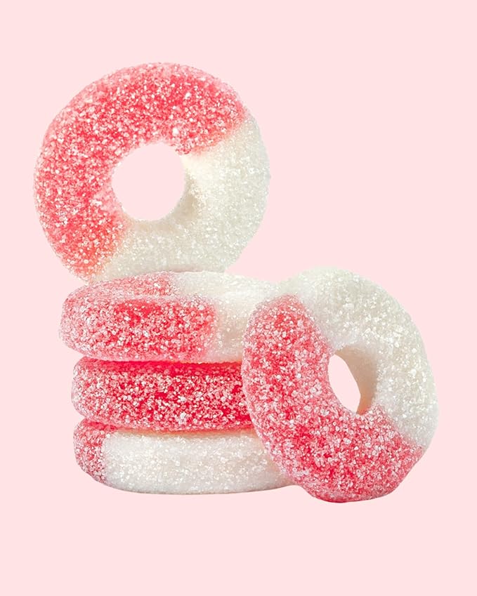 Watermelon Gummy Rings Candy - Fresh, Soft, and Chewy Sugar Dusted Gourmet Watermelon Gummy Candy Rings (3 Pound)