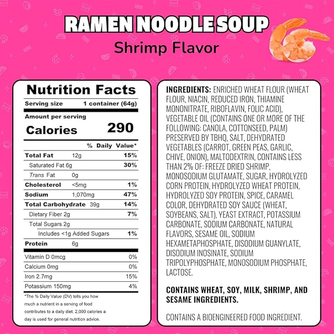 Maruchan Ramen Shrimp Flavor, 2.25 oz, 12 ct