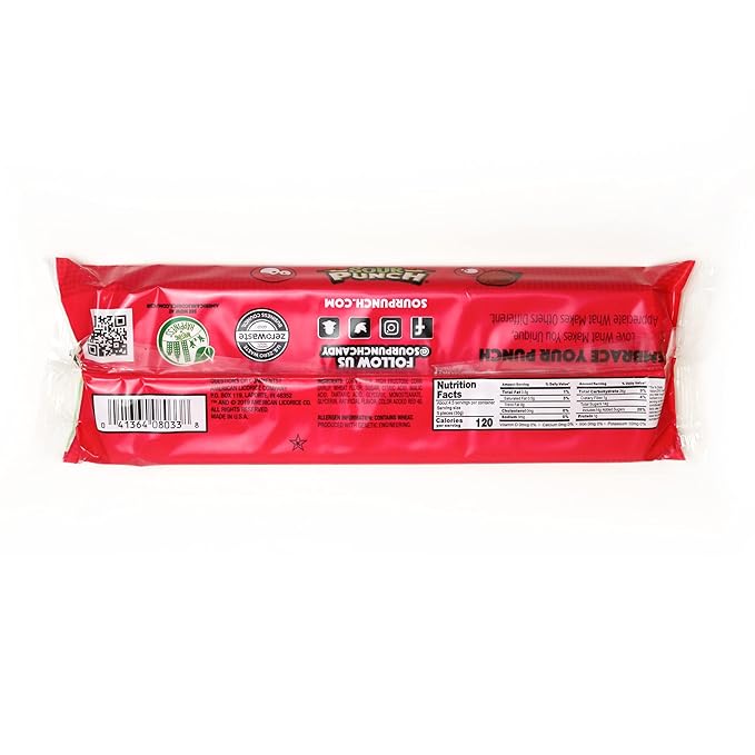 Sour Punch Straws, Sweet & Sour Strawberry Fruit Flavor, Chewy Candy, 4.5oz Tray (12 Pack)