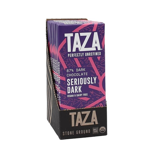Taza Chocolate Organic Amaze Bar 87% Stone Ground, Seriously Dark, 2.5 Ounce (10 Count), Vegan