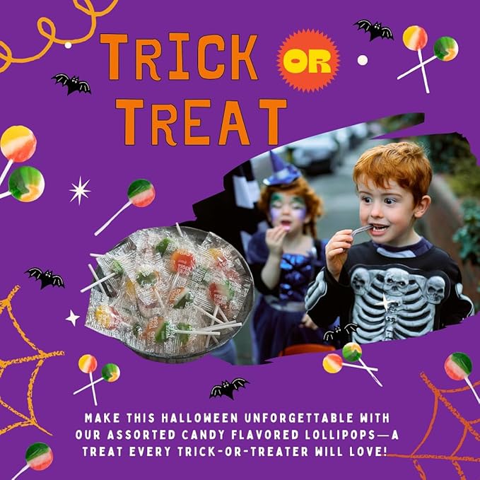 Bulk Flat Lollipops Individually Wrapped Candy - 10 lb. Assorted Flavors of Mixed Fruit Suckers - Party Favors for Kids - Bulk Fine Swirl Lollipop Candy for Adults & Kids in Businesses & Schools Safety Suckers - Perfect for Parties Holidays and Pinatas