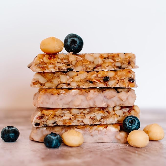House of Macadamias, Macadamia Snack Bars, Blueberry White Chocolate, 12 x 1.41oz - Keto, Vegan, Paleo, Gluten-Free, Sugar-Free, Dairy-Free, Healthy Snack Option