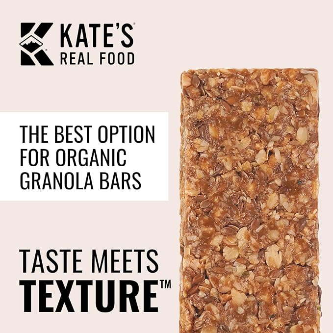 Kate’s Real Food Organic Granola Bars – White Chocolate Macadamia (2.2 oz, Pack of 12) - Organic Energy Bars with Non GMO All Soy Free Free Oats