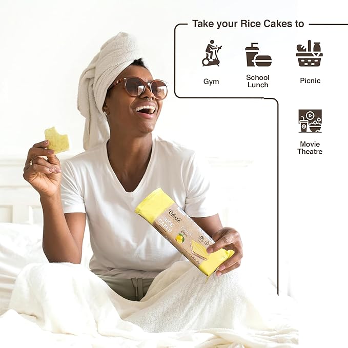 Deluxe & Bla Bla Thin and Crispy Lemon Coated Rice Cakes, Kosher Certified Dairy, Gluten Free, Nuts Free Snack Pack Of 3 (Pack of 3, Lemon Coated)