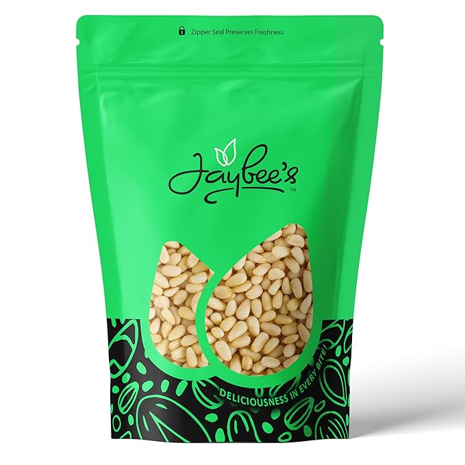 Pine Nuts Raw 2 Pounds | Whole & Natural Unsalted Pignolias | Healthy Protein Snack and Versatile for Cooking, Baking, Salads, Pesto Sauce |Vegan, Keto, Paleo Friendly, Gluten Free, Compare to Organic Pine Nut | Jaybee's