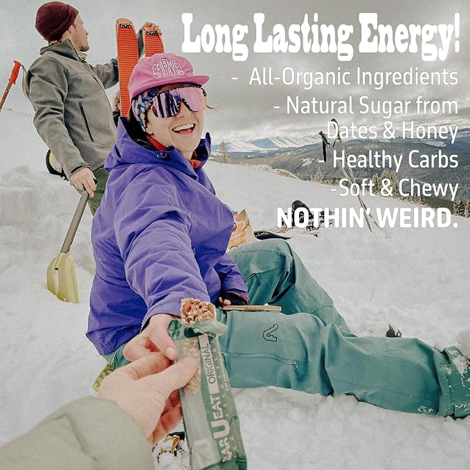 BAR-U-EAT Gluten-Free, Organic, Soft & Chewy Granola Bar. Whole Food Ingredients | Compostable Packaging | No Articial Sugar (Original 12 Pack)