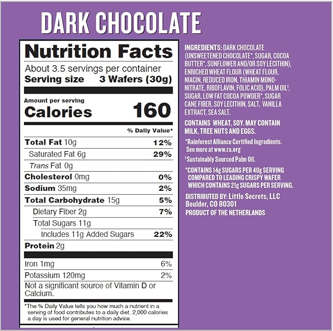 Little Secrets Seasonal Chocolates | Made in Europe | Nothing Artificial & No Sugar Alcohols | Sustainable Cocoa (7 Ounce (Pack of 1), Spring Dark Chocolate Wafer)