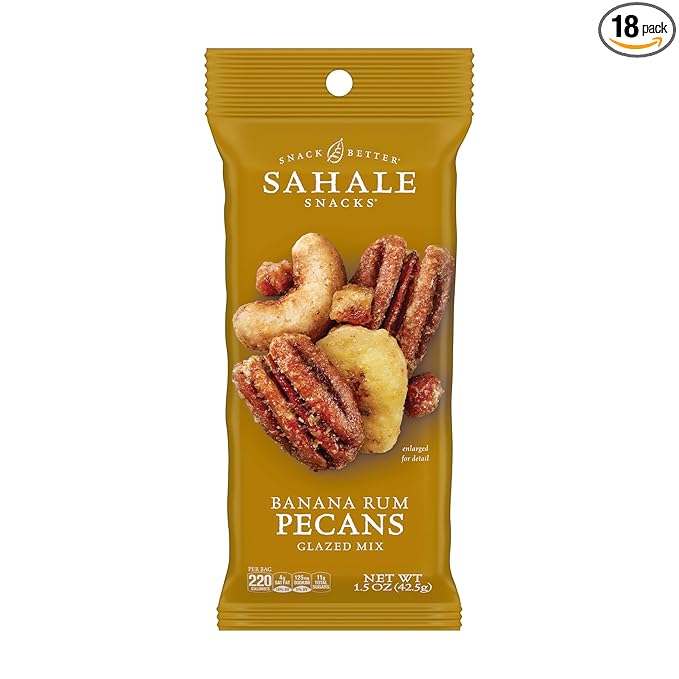 Sahale Snacks Banana Rum Pecans Glazed Mix, 1.5 Ounces (Pack of 18)