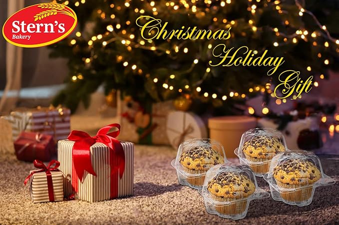 Fresh Bakery Muffins | Chocolate Chip Muffins | 4 Individually Wrapped Muffins Included | Delicious Coffee Cake | 4 oz Per Muffin | Stern’s Bakery (Chocolate Chip)