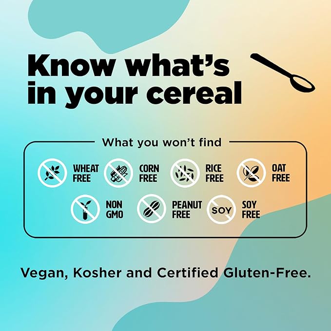 Three Wishes Grain-Free & Protein Cereal - Healthy, Low Sugar & Gluten-Free Breakfast Cereal - Low Carb, Plant-Based, Vegan & Non-GMO - Variety 6-Pack