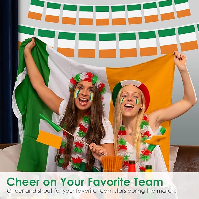 AhfuLife Irish Flag 3x5 Ft, Large Ireland Flag for St Patrick's Day Decorations - Double Side with Brass Eyelets, Bar Garden Street Decoration Indoor Outdoor