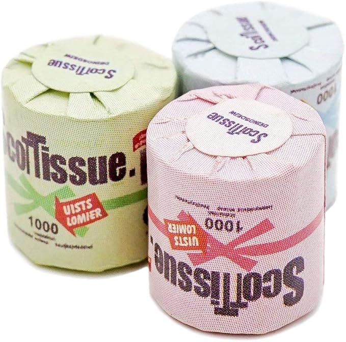 Odoria 1/12 Miniature Toilet Paper Rolls 3Pcs Dollhouse Decoration Accessories