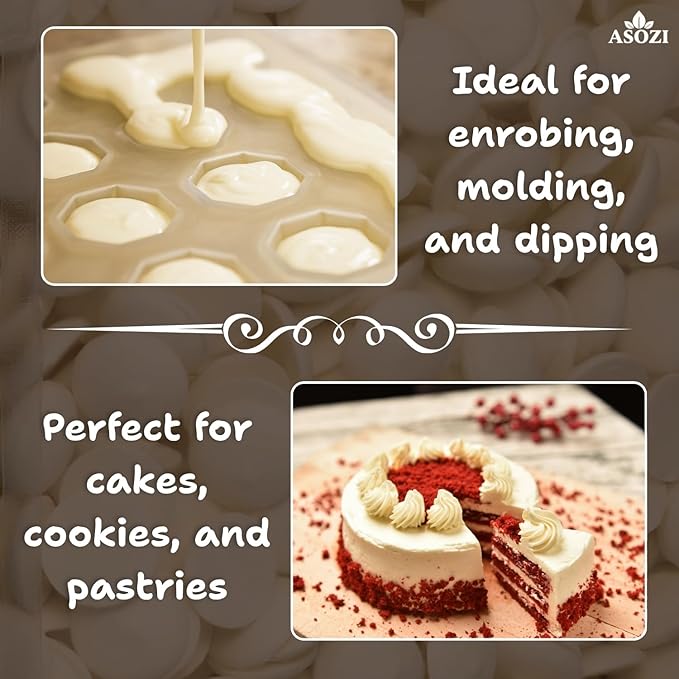 White Chocolate Melting Wafers 5lb - Premium White Chocolate Chips for Baking & Desserts - Smooth Melting Chocolate for Dipping, Drizzling & Molding - Resealable Bag for Freshness
