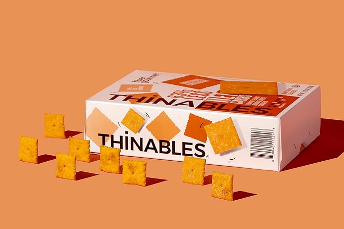 Fiber Gourmet Thinables Baked Cheese Crackers Healthy Low Net Carb Keto - Real Cheddar, High Fiber, 70 Calories, 6g Net Carbs, 13g Fiber, 5g Protein, Kosher - 4.25 Ounce (pack of 1)