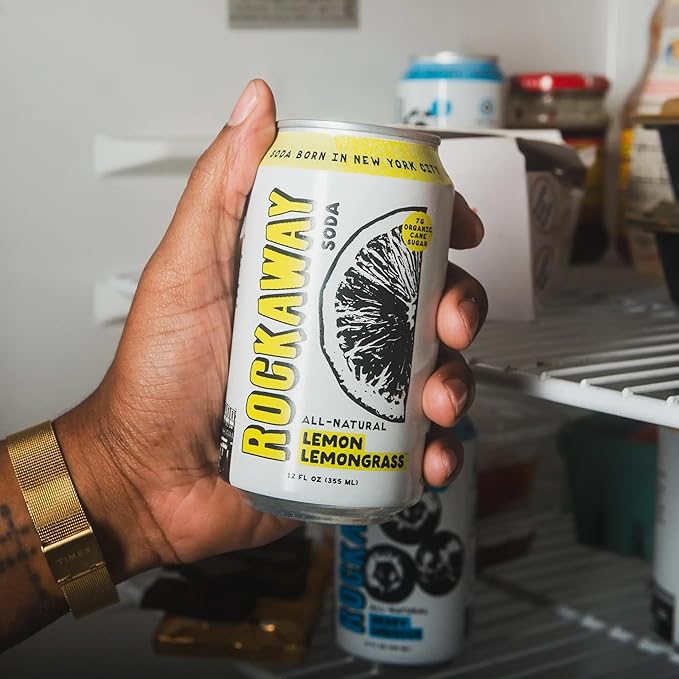 ROCKAWAY Variety Soda Drinks - Low calorie drinks made from Real Fruit Juice, All Natural - Soda Pop Drinks Gluten Free, Vegan, GMO Free - 12oz (12 Pack)