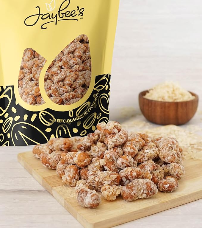 Coconut Toffee Cashews 3 Pound Resealable Pouch | Gourmet Holiday Snack, Perfect for Gifting, Stocking Stuffers & Festive Treats | Jaybee's Nuts