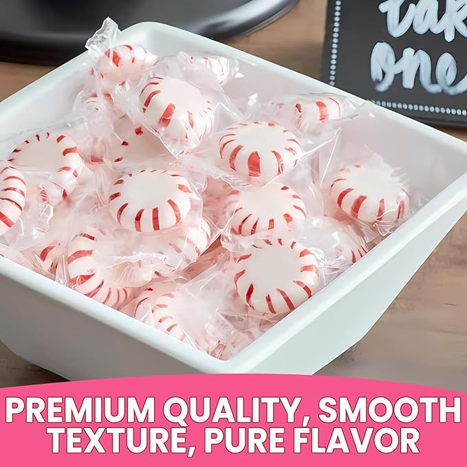 Starlight Mints Individually Wrapped 5Lbs Pack - Bulk Peppermint Candy, 400+ Hard Mint Candy - Holiday Mints Bulk Individually Wrapped Candies for Christmas or Halloween, Fresh Office Peppermints