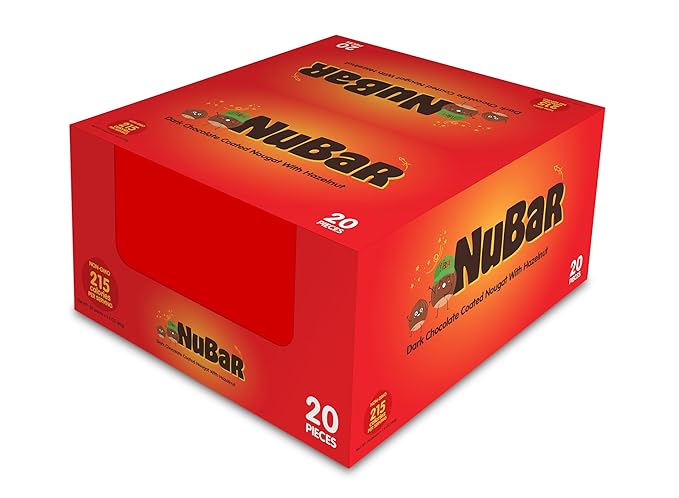EverBar - Dark Chocolate Covered Hazelnut Nubar, 20 Count | Non-GMO, Dark Chocolate Covered Hazelnut Nubar | On the Go | With Coffee or Tea | Healthy Snack | Bite-Size Premium Nubar 20 Count (Pack of 1)