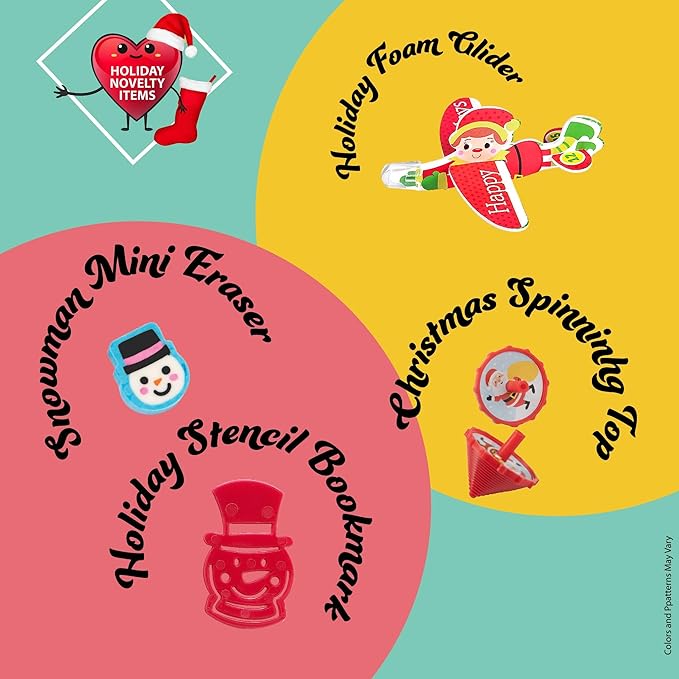 Gift A Snack - Christmas Candy Stocking Stuffers, Pre-filled Holiday Snack Box Care Package + Greeting Card (45 Count) Sweet Treats Gift Basket, Candies Chips Office Food Assortments