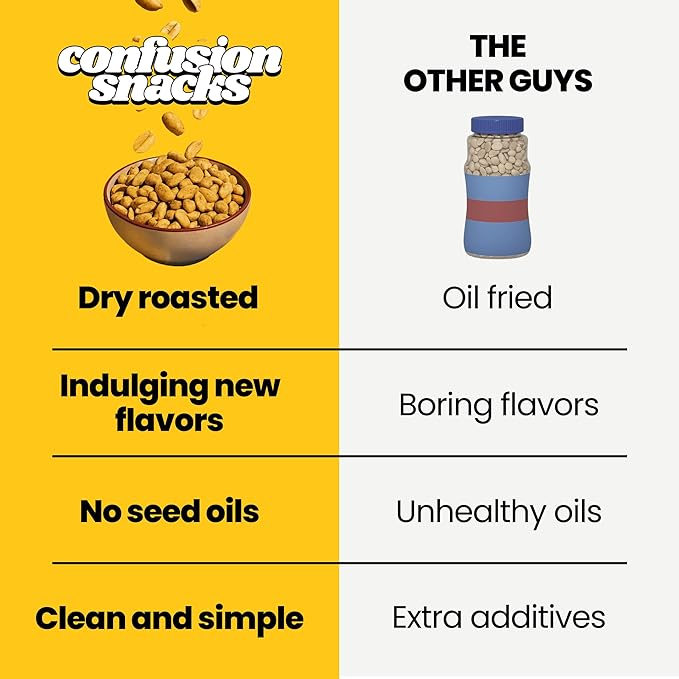 Confusion Snacks Original Salted Peanuts – Salty Flavored Snacks, Seed Oil Free, High Protein Snack, Vegan, Gluten-Free, Keto Guilt-Free Salty Snacking, 3-Pack