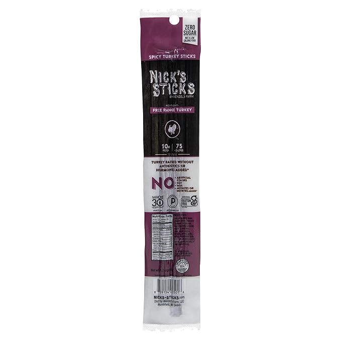 Nick's Sticks | 100% Grass-Fed Beef, Free Range Turkey Stick, Variety Pack | Made in the USA | Gluten Free | 3 Original, 3 Original Turkey, 3 Spicy, 3 Spicy Turkey