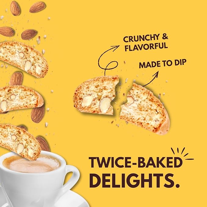 Tutti Gourmet Gluten Free Almond Biscotti, 9.9 oz (283g) Resealable Cookie Bag - Plant Based Vegan and Halal Snacks, Crunchy Italian Cookies for Coffee and Tea
