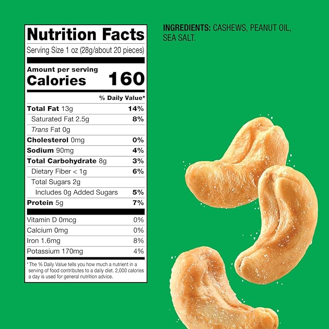 Emerald Nuts Roasted and Salted Whole Cashews (1-Pack) | 36oz Resealable Bulk Bag | Plant-Based Protein, Kosher Certified, Non-GMO | Contains No Artificial Preservatives, Flavors or Synthetic Colors