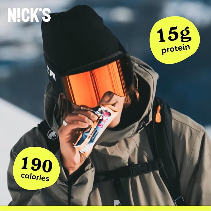Nick’s Protein Bars Chocolate Caramel – 12-Count Box | Protein-Packed Snack, Low Calories, Low Carbs, Keto Friendly, No Added Sugar (12 bars x 50g)