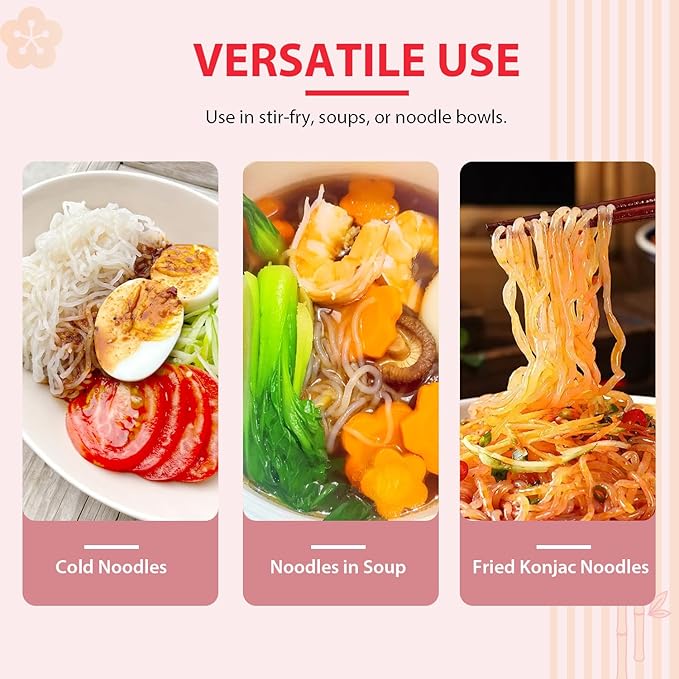 Soeos Konjac Noodles, Spaghetti, 9.5oz (270g), 6 Packs, Kosher, Sugar Free, Gluten Free, Low Calorie, Low Carb Pasta, Shirataki Noodle