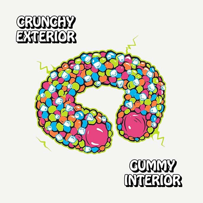 Rotten Spicy Sour Gummy Cruncheez - Low Sugar, Low Calorie, 5g Gut-Friendly Prebiotic Fiber, Gluten Free Candy, No Artificial Dyes - 1.8 oz - 8-Pack