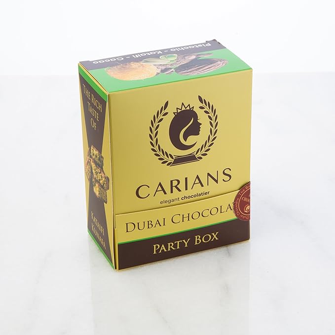 CARIANS One Bite Size Dubai Chocolate, 10 Pcs. Individually Wrapped Chocolate, Candy with Pistachio and Kataifi, Great for Gift Giving, Anniversary, Valentine's Day