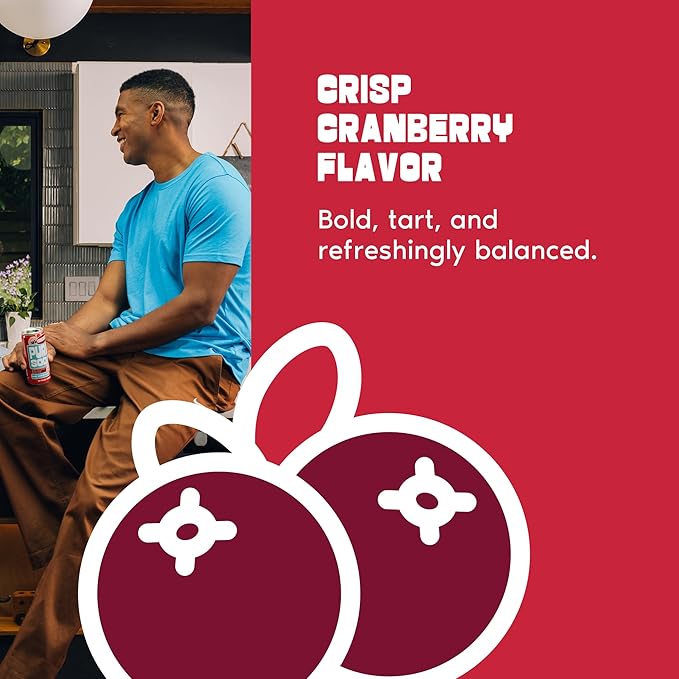PuraSoda® Cranberry | Low-Calorie, Cane Sugar Soda Beverage | Non-GMO, Vegan | Made with Pure Cane Sugar, Clean & Refreshing | 10.1 fl oz (300ml) Cans, Pack of 24