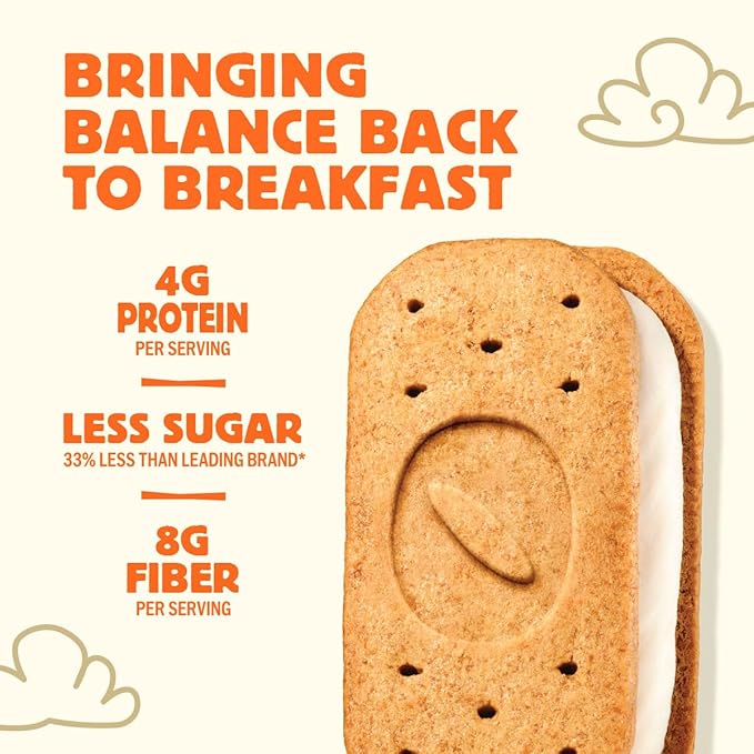 Olyra Vanilla Sandwich Breakfast Biscuits, Healthy Snacks for Adults and Kids, Low Sugar, High Fiber, Vegan Organic Cookies, with Ancient Greek Grains, USDA Certified Organic, Non GMO, 12 Packs