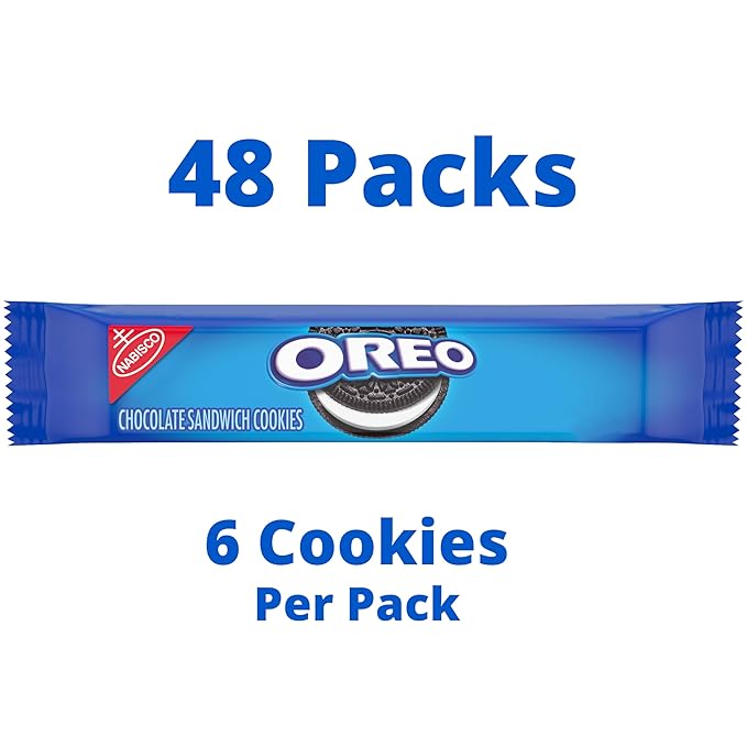 OREO Chocolate Sandwich Cookies, 48 Snack Packs (6 Cookies Per Pack, 4 Boxes)