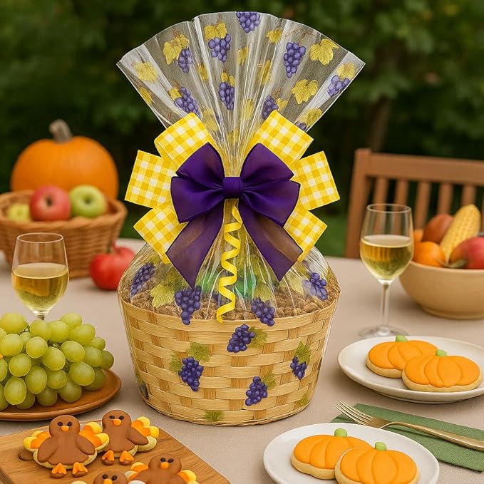 Handcrafted Gift Basket with Chocolates, Cookies, Snacks & Candy. Perfect for Birthdays, Sympathy, Holidays, Clients & Thank You Gifts (Small: $49.99, Thanksgiving)