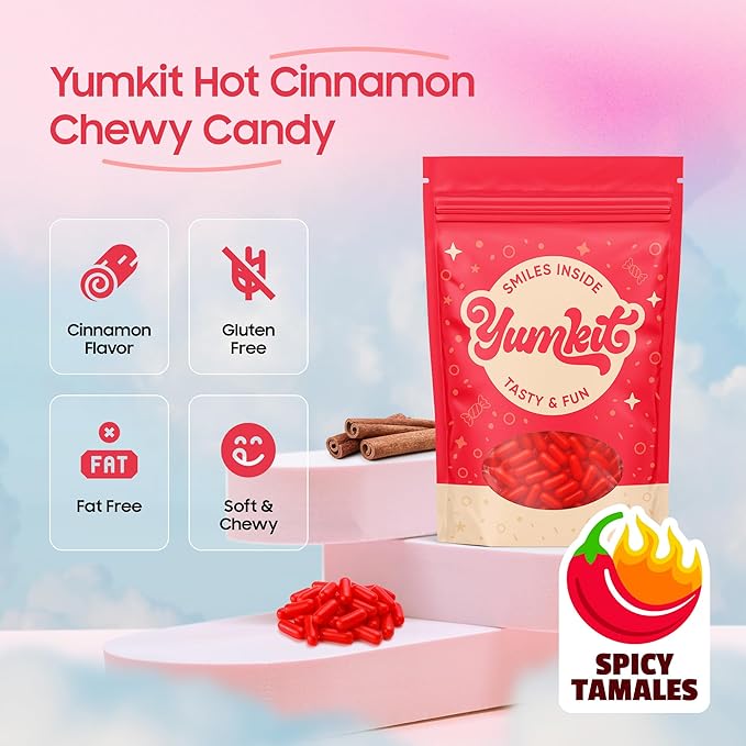 Hot Tamales Fierce Cinnamon Candy 2 lbs | Sweet and Spicy Candy Bulk | Big Bag of Fire Red Hot Candies | Chewy Treats for Theater, Vending Machines, Goodie Bags & Party Favors