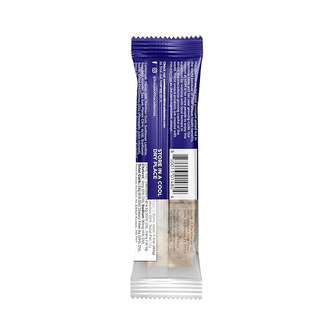 House of Macadamias, Macadamia Snack Bars, Blueberry White Chocolate, 12 x 1.41oz - Keto, Vegan, Paleo, Gluten-Free, Sugar-Free, Dairy-Free, Healthy Snack Option