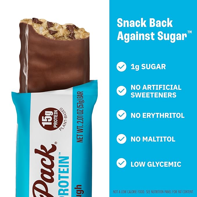 Munk Pack Cookie Dough Probiotic Keto Protein Bars | 15g Protein, 1g Sugar, 4g Net Carbs | Plant-Based, Low Sugar, Gut Health Snacks, Gluten-Free, Non-GMO | 12 Count
