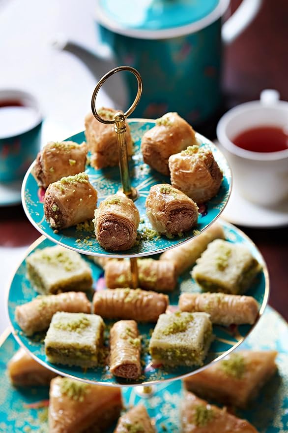 Cedar Pastries Assorted Mediterranean Baklava 33-Piece Large Box – Pistachio, Cashew & Walnut Bitesize Treats | Kosher & Halal Certified