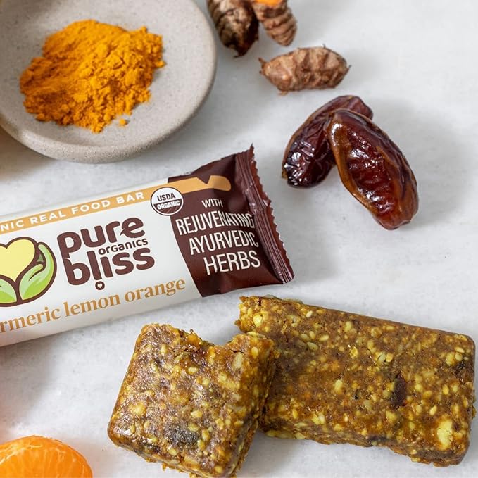 Organic Real Food Bars - Variety Pack (2 of Each Flavor, 12 Bars Total) - USDA Certified Organic, Non-GMO, Gluten Free, Vegan, Energy & Nutrition Bars, Superfood Ingredients, Healthy Snack, Breakfast Bars, Dairy Free, Soy Free - Pure Bliss Organics (1....