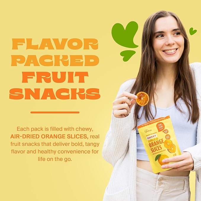 Whitney Jordan Naturals Air-Dried Orange Slices 2 Oz, Pack of 10 - Dried Fruit Snack Made from Real Oranges - Gluten-Free, Vegan, Chewy Real Fruit for Healthy Snacking On-the-Go
