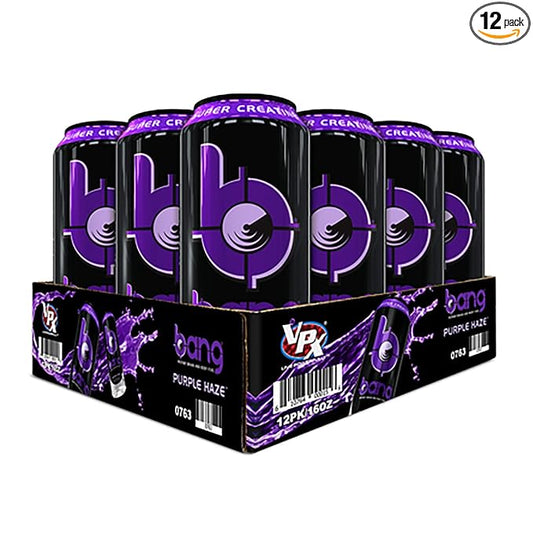 Bang Energy Purple Haze, Sugar-Free Energy Drink, 16-Ounce | Pack of 12