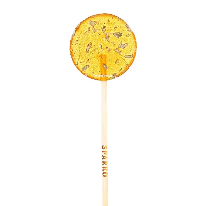Sparko Sweets Natural Honey Lavender Tea Lollipops, 18 Pieces, No Artificial Ingredients, No Corn Syrup, 0.75 Pound - Perfect for Tea, Sore Throats, and Wholesome Snacking
