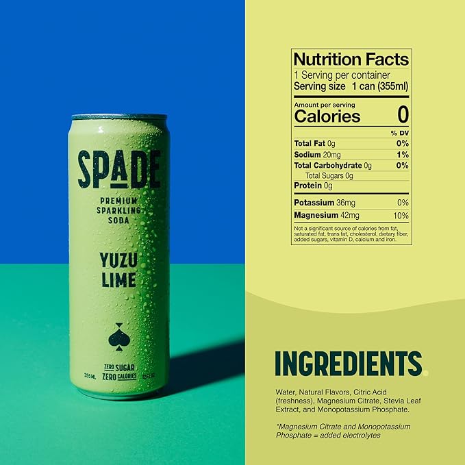Spade Soda Nostalgic Variety 12 Pack, Premium All-Natural, No Sugar, No Calories, Electrolytes, Magnesium, Potassium, Healthy Non GMO, Sweet Quality Stevia, No Artificial Sweeteners, Great Taste, Bold Taste
