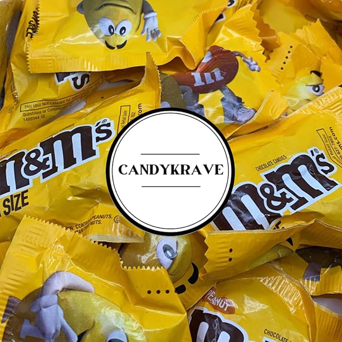 M&M Peanuts & Milk Chocolate Candy - 2 lbs Bulk Pack - Individually Wrapped Fun Size Candy for Freshness - Colorful Delicious Sweets for Kids, Adults, Pantry, Office & Birthdays