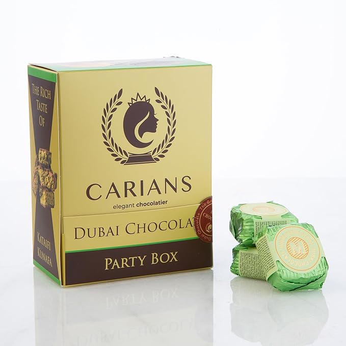 CARIANS One Bite Size Dubai Chocolate, 10 Pcs. Individually Wrapped Chocolate, Candy with Pistachio and Kataifi, Great for Gift Giving, Anniversary, Valentine's Day
