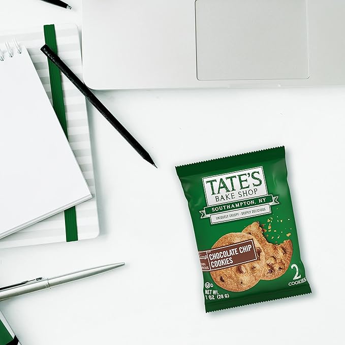 Tate’s Bake Shop Chocolate Chip Cookies, 16 – 2 Cookie Snack Packs (2 Boxes)