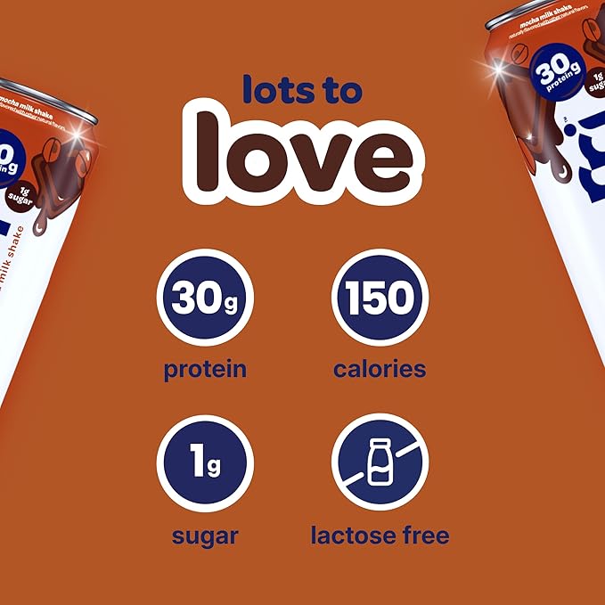 Nurri - 30g Protein Ultra Filtered Milk Shake – Mocha- Lactose Free, Low Sugar, 150 Calories, 10 Vitamins and Minerals - 11 fl oz, 10 Cans